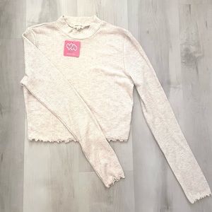 Hearts & Hip mock neck ribbed long sleeve